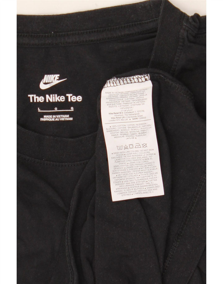 NIKE Grafisk T-shirt top til mænd Stor sort bomuld