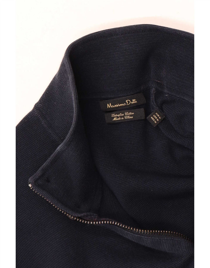 Massimo Dutti Herre Cardigan Sweater Medium Marineblå Bomuld
