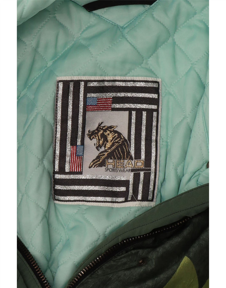 HEAD Womens Crop Windbreaker Jacket UK 14 Medium Green Colourblock