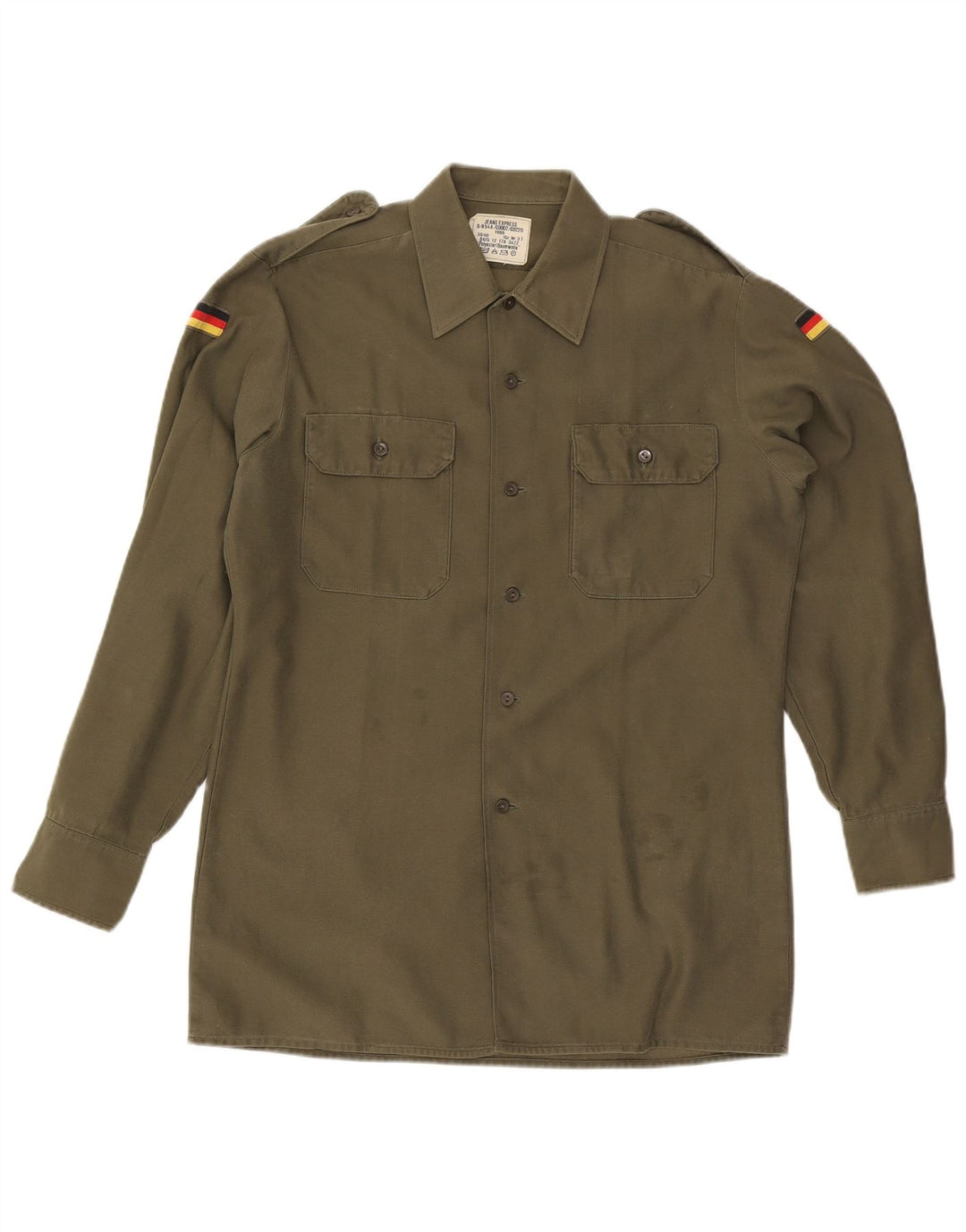 Vintage Militærskjorte til mænd Medium Khaki