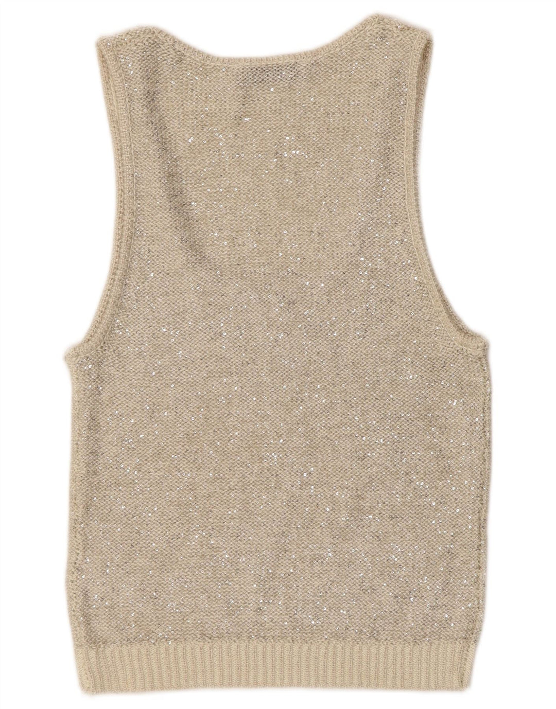 Zara Damestrik Vest Top UK 12 Medium Grå Polyester