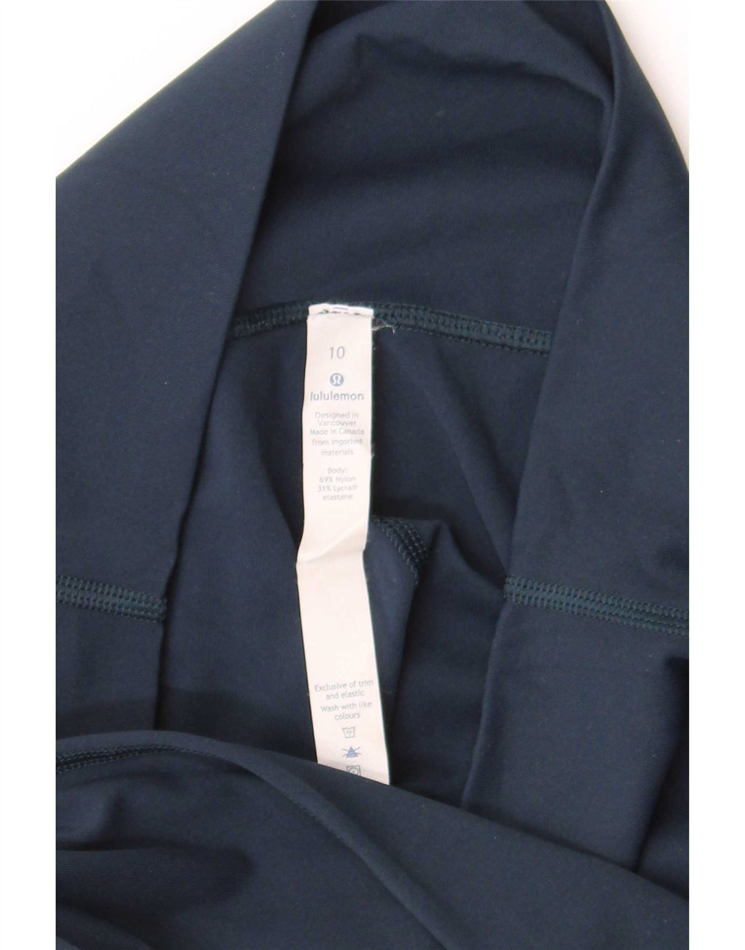 Lululemon Dame Capri Leggings US 10 Large Navy Blue Nylon