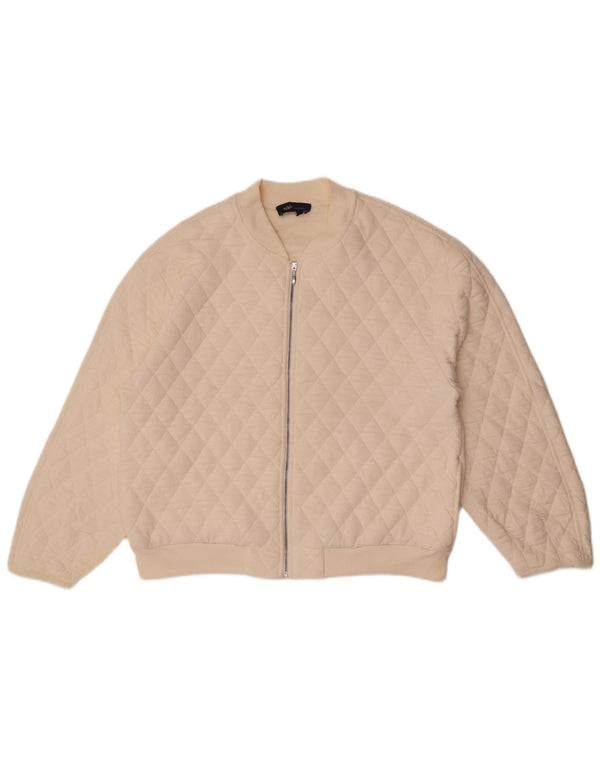 Marks & Spencer Womens Oversized Quilted Jacket UK 12 Medium Off White