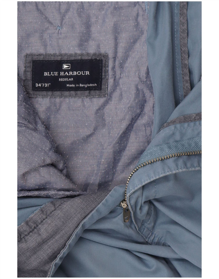 Marks & Spencer Herre Blue Harbor Regular Chino Bukser W34 L31 Blå