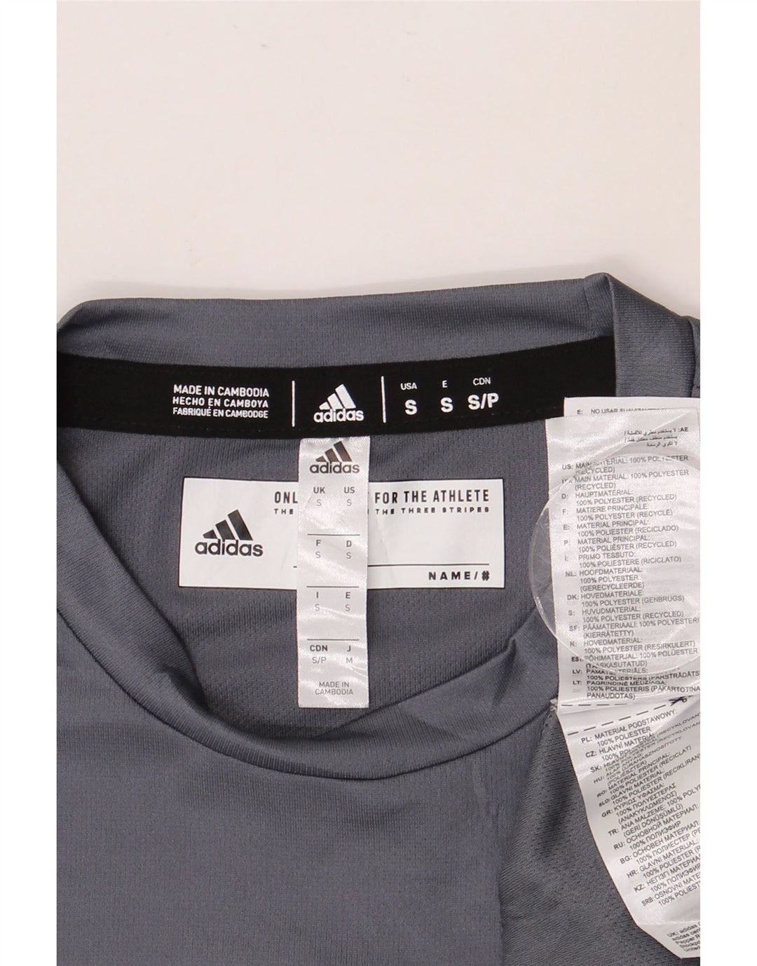 ADIDAS Herre Longwood Grafisk T-Shirt Top Lille Grå Polyester