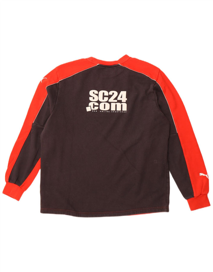 PUMA grafisk sweatshirt til mænd, stor rød farveblok bomuld