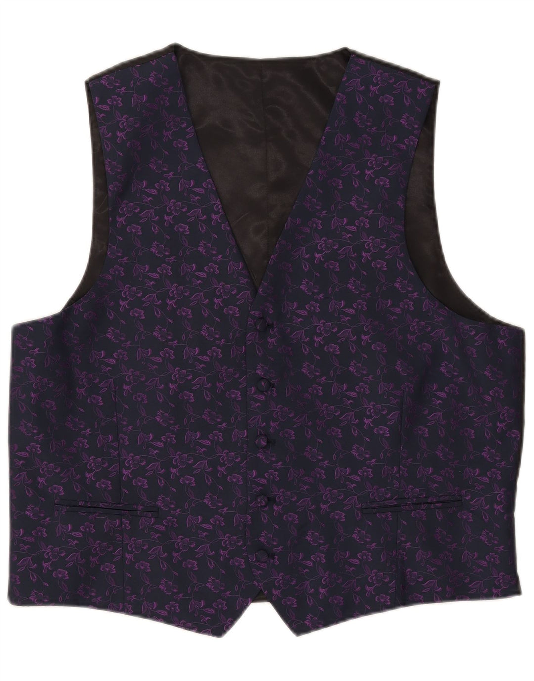 C&A Herre Canda Regular Fit vest IT 56 XL Navy Blue Floral Polyester
