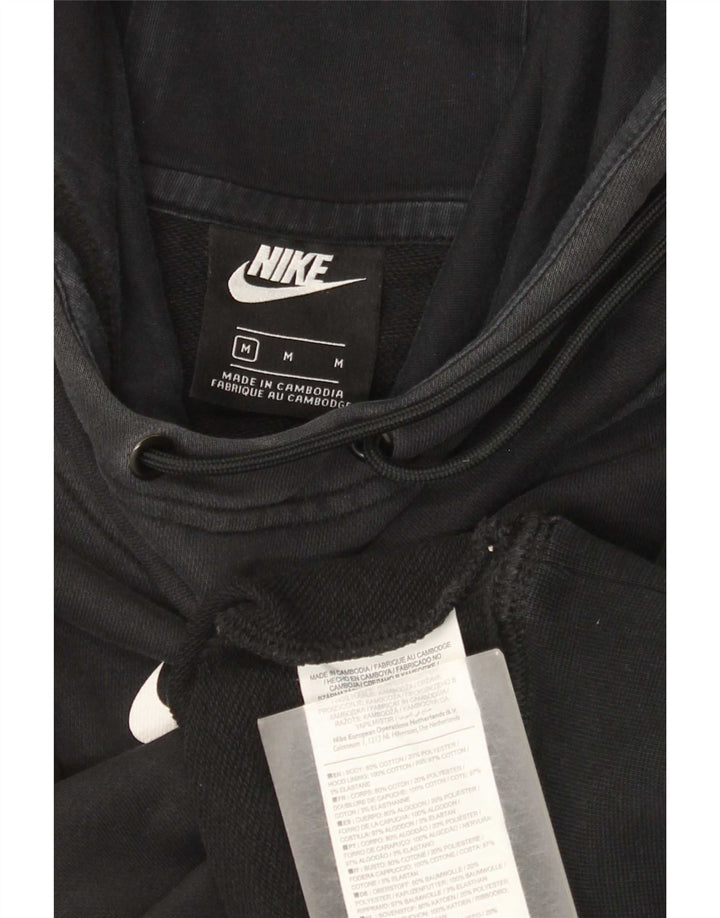 Nike Graphic Hoodie Jumper UK 14 Medium Sort Bomuld