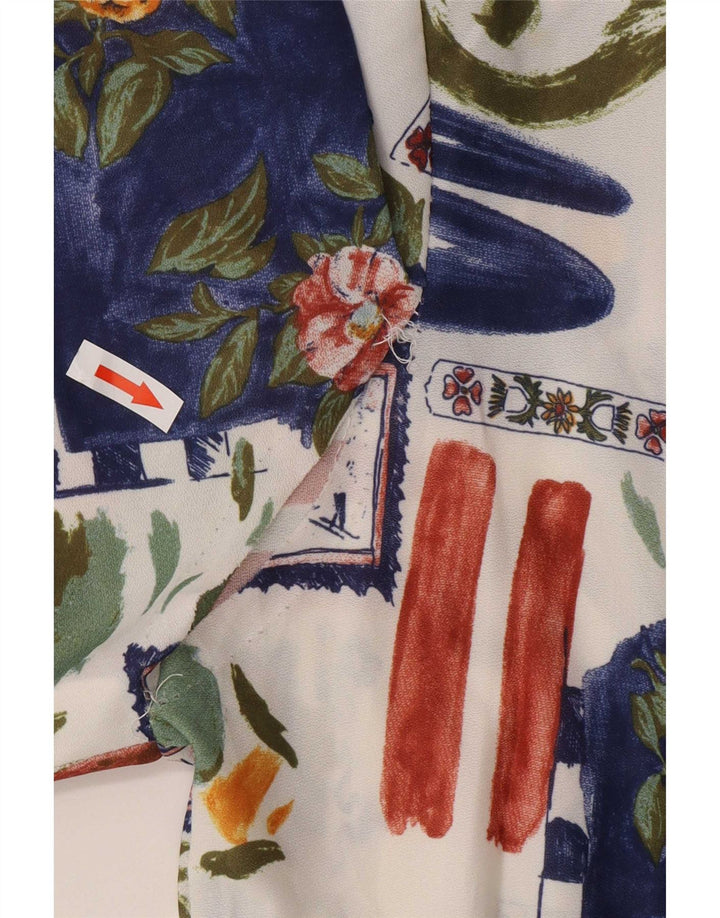 Vintage dameskjortekjole UK 16 Stor flerfarvet patchwork Polyester