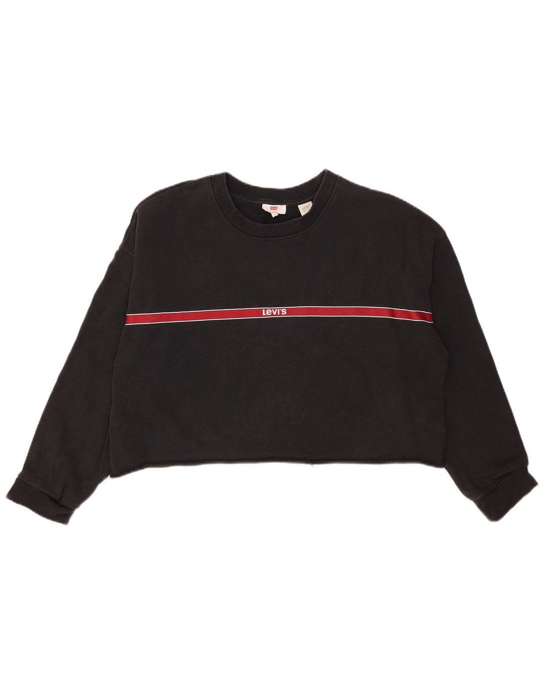 Levi's Womens Crop Oversized Sweatshirt Jumper UK 16 Large Gråstribet
