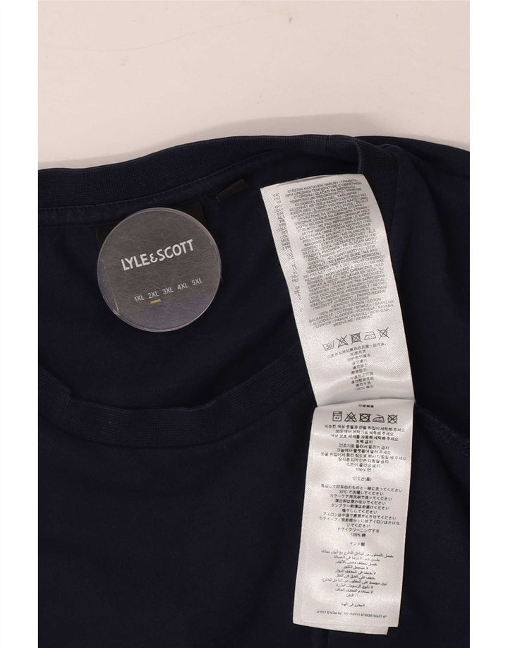 Lyle & Scott herre T-shirt top 2XL marineblå bomuld