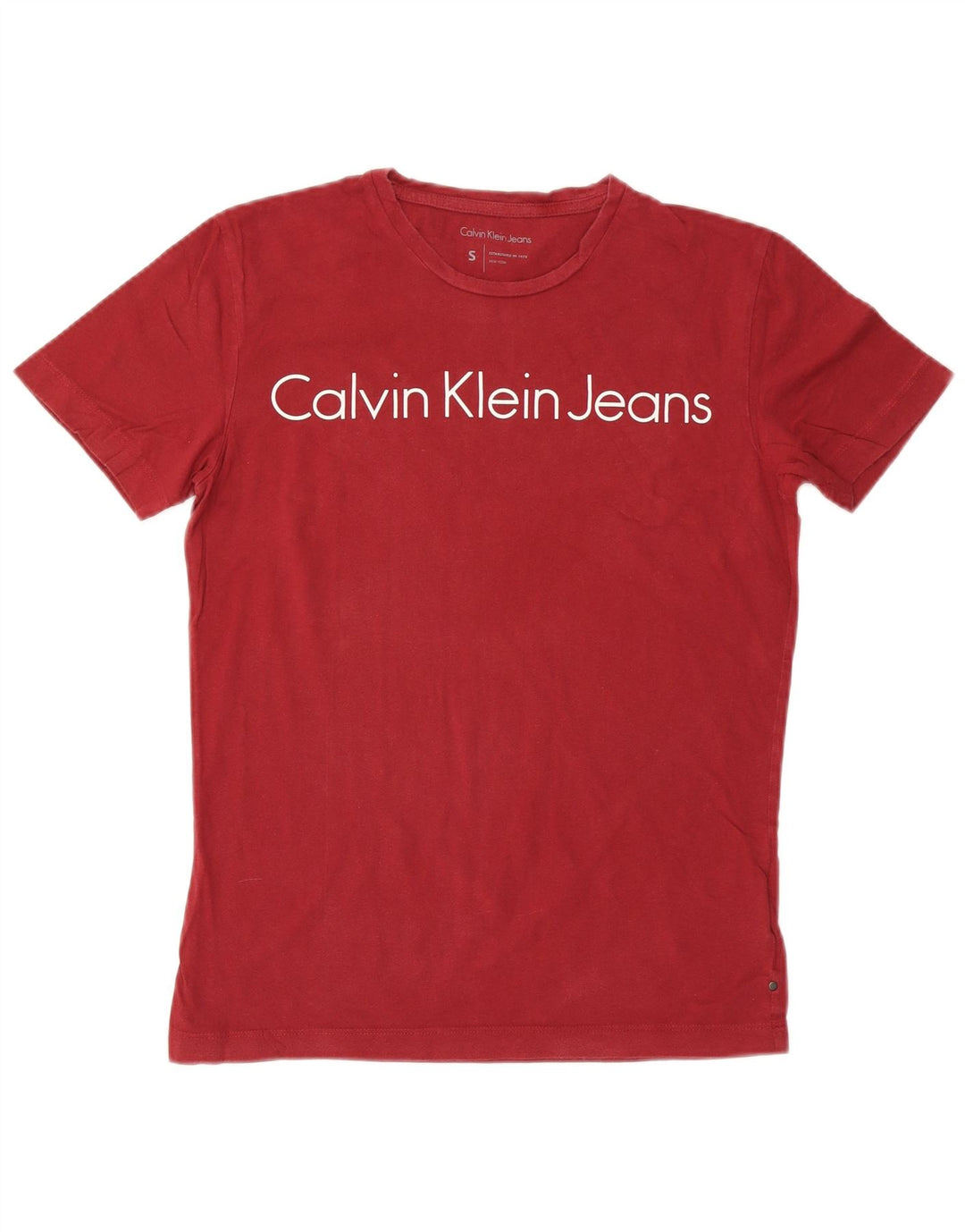 CALVIN KLEIN JEANS Herre grafisk T-shirt Top Lille rød bomuld
