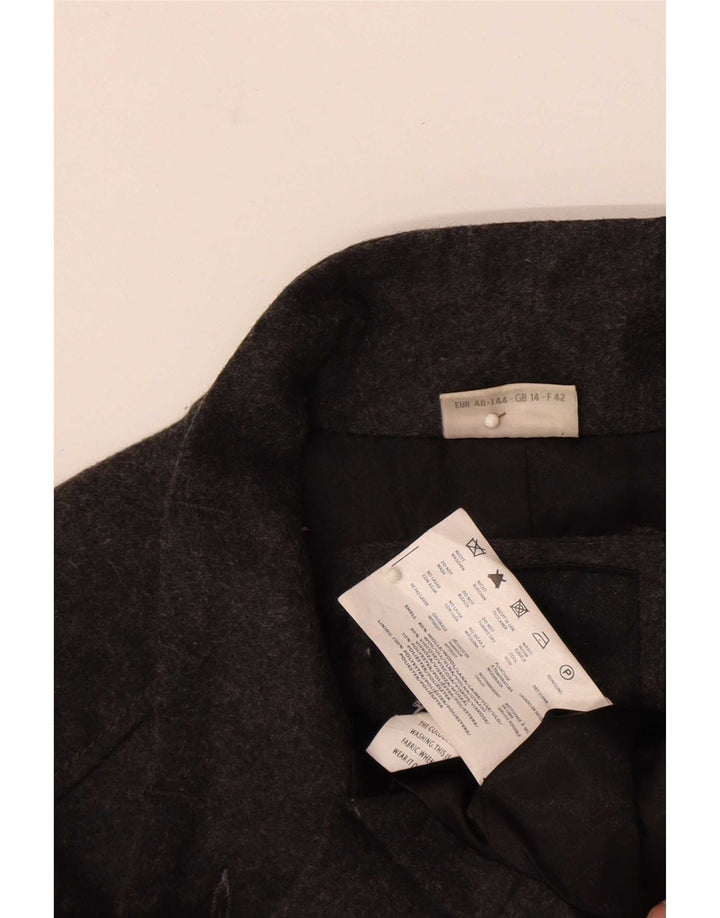 Street One Dame Kortærmet Blazer Jacket UK 14 Stor Grå Uld