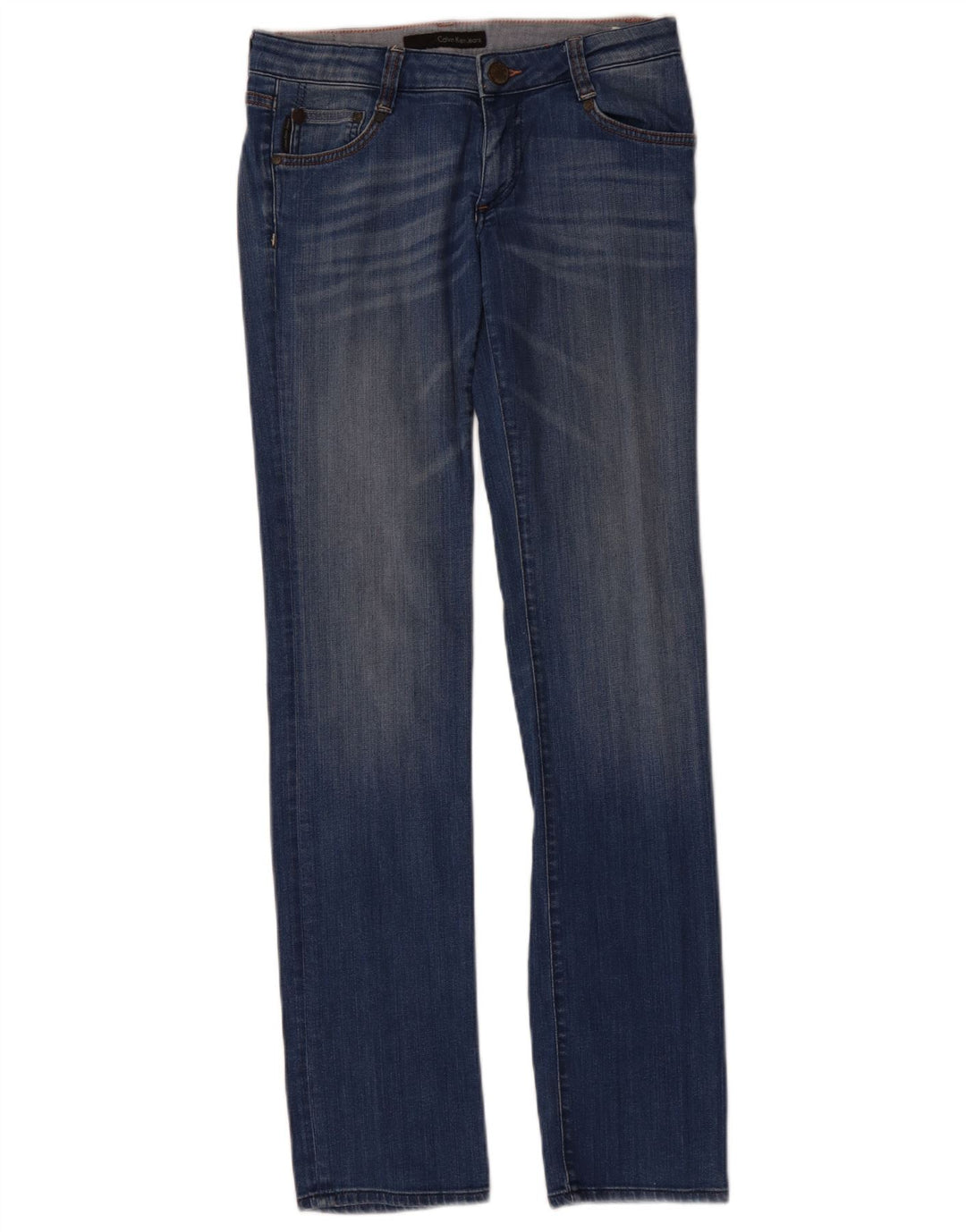 CALVIN KLEIN Dame Regular Fit Slim Jeans W28 L33 Blå Bomuld