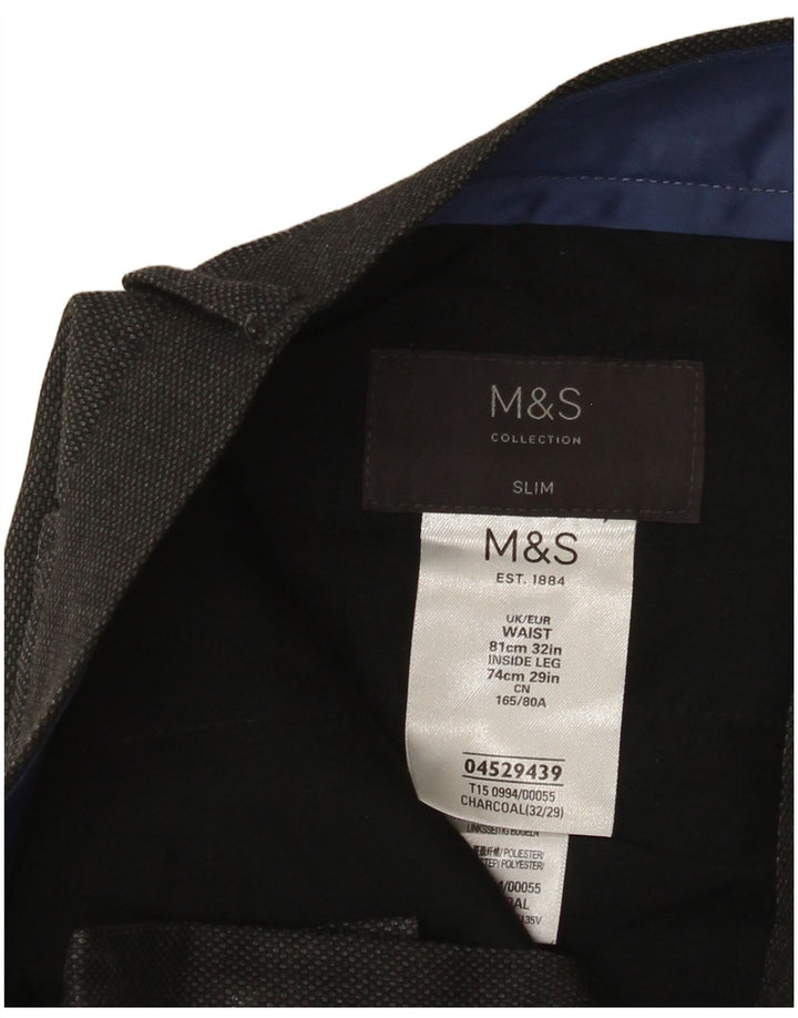 Marks & Spencer Herre Slim Suit Bukser W32 L29 Grå Polyester