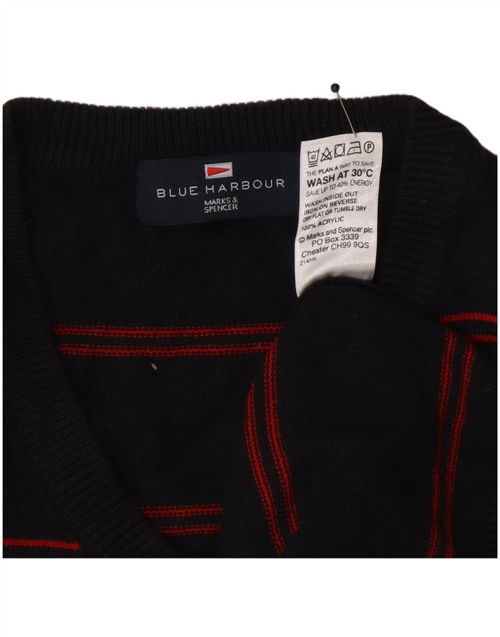 Marks & Spencer Herre Blue Harbor V-hals sweater Large Navy Blue
