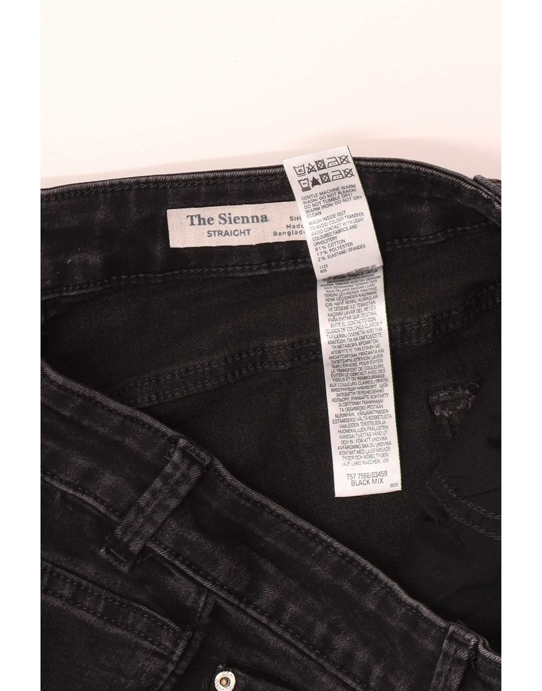 Marks & Spencer Womens The Sienna Straight Jeans UK 14 Medium W30 L26 Black