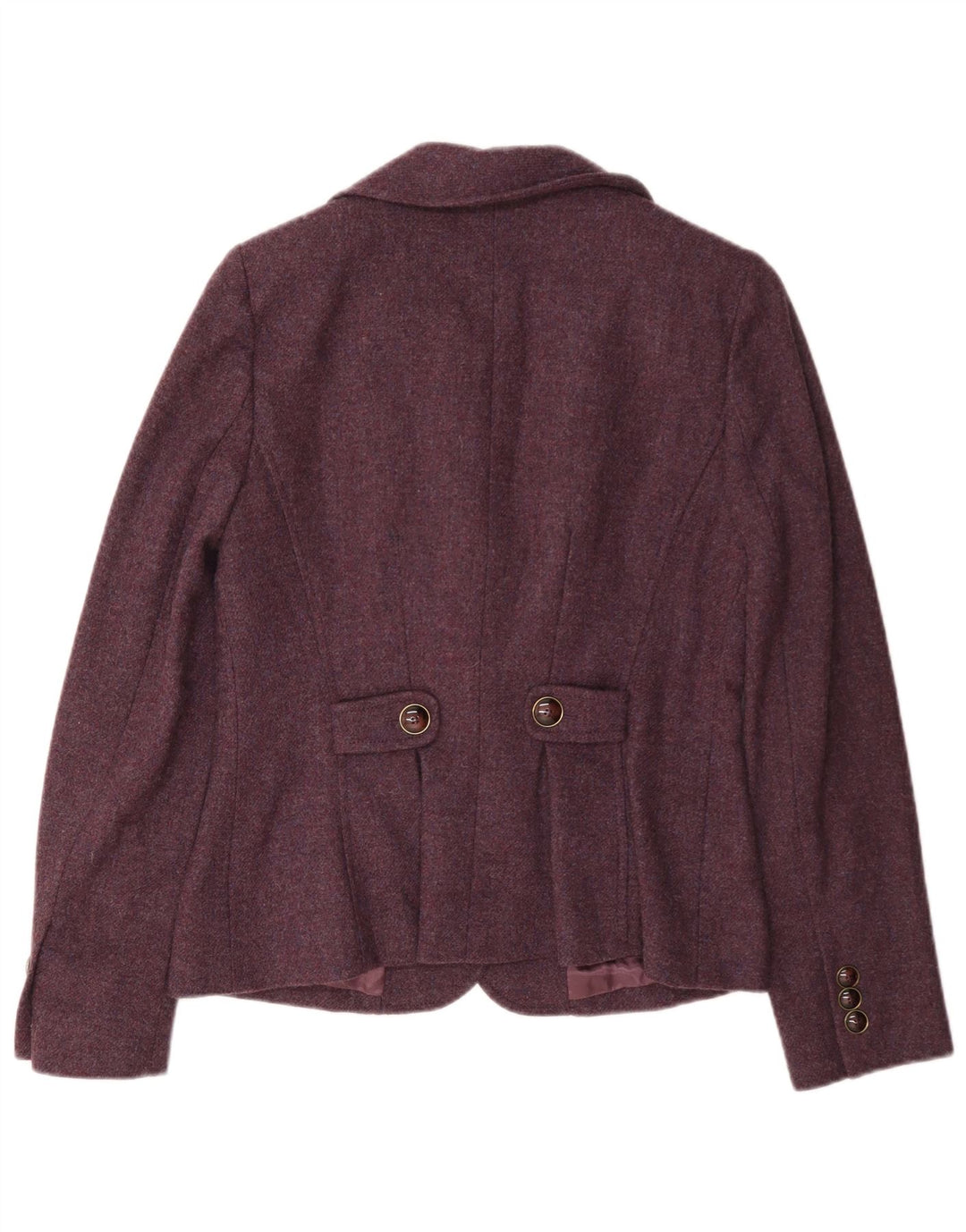 Luisa Spagnoli Dame 4-knaps blazerjakke IT 44 Medium Burgundy Uld