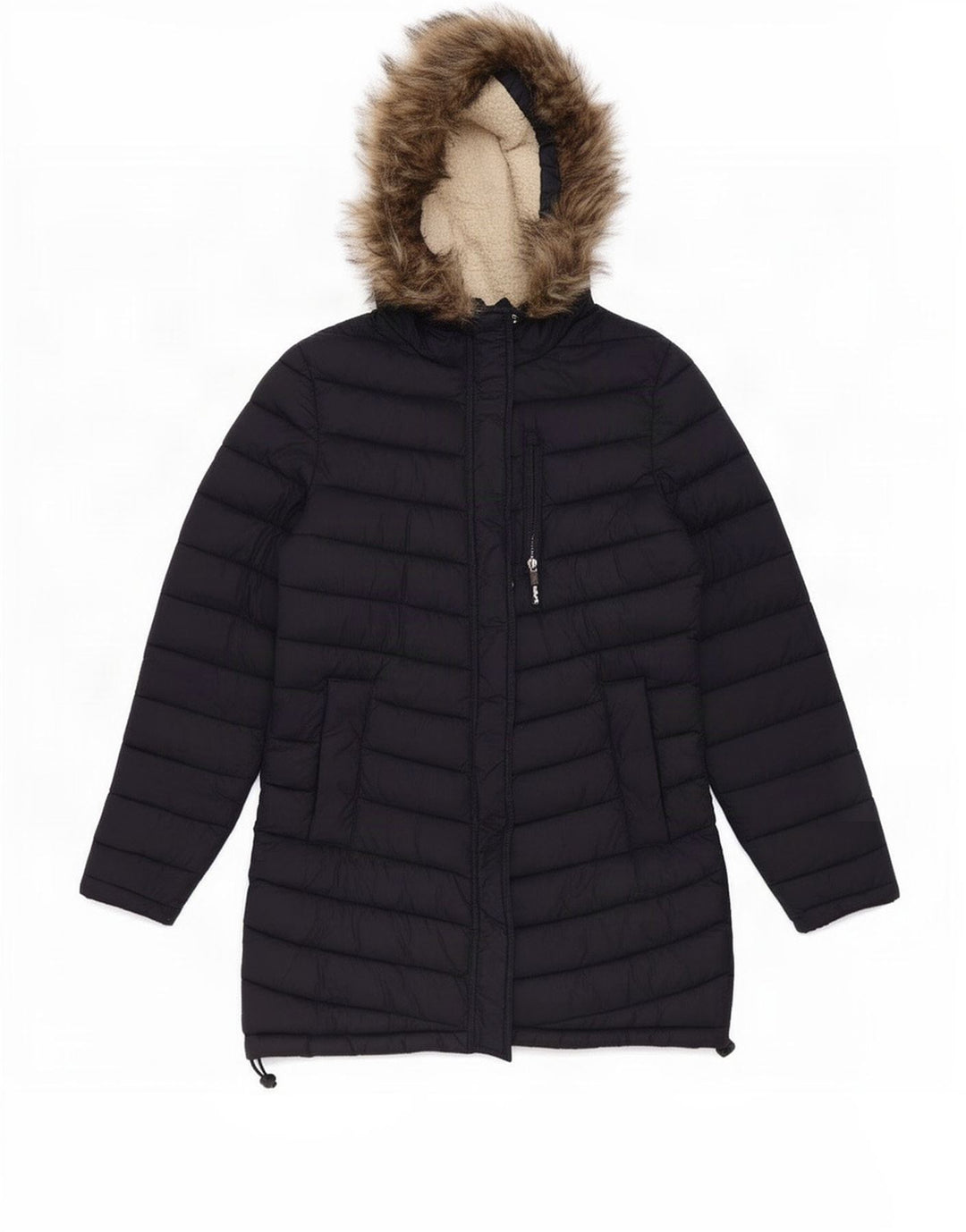 Superdry Polstret hættejakke til kvinder UK 14 Medium Navyblå nylon