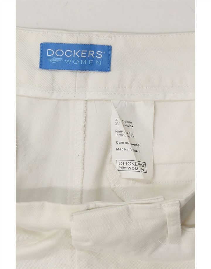 DOCKERS Womens Straight Capri Trousers W28 L22 White Cotton