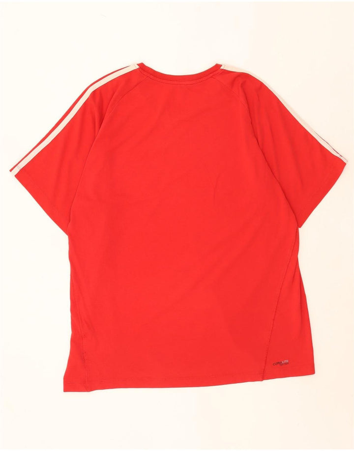Adidas Herre Climalite T-Shirt Top Stor Rød Bomuld