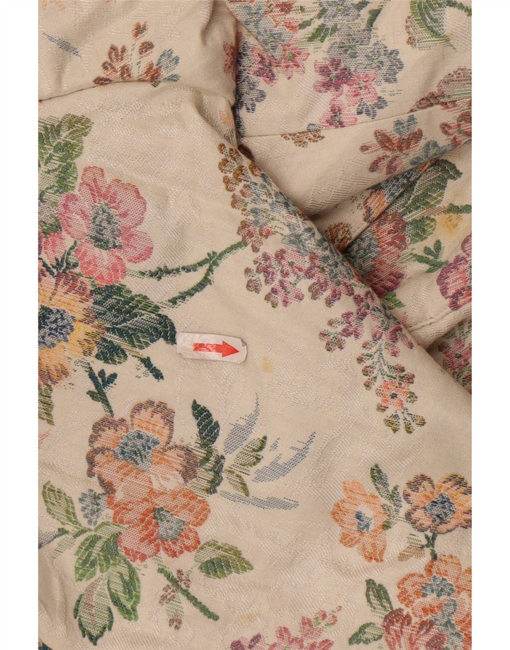 Eger 3/4 ærmer blazerjakke med 1 knap til kvinder IT 42 Medium Beige Floral