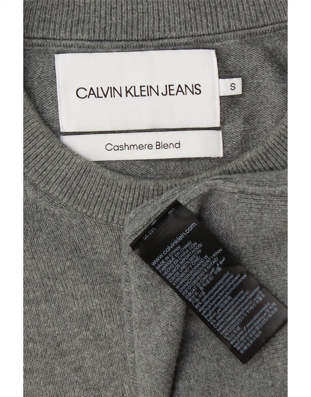 Calvin Klein Jeans Herre trøje med rund hals, lille grå bomuld