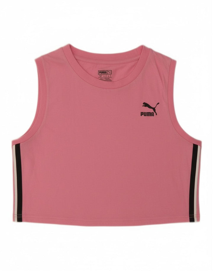 PUMA Womens Crop Vest Top UK 12 Medium  Pink