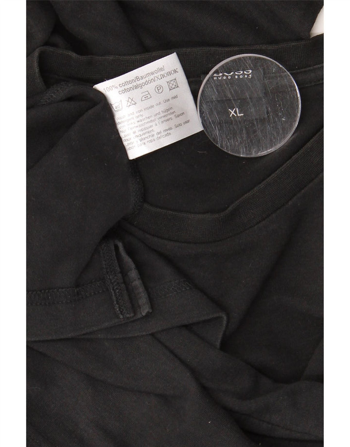 HUGO BOSS Herre Top Langærmet XL Sort Bomuld