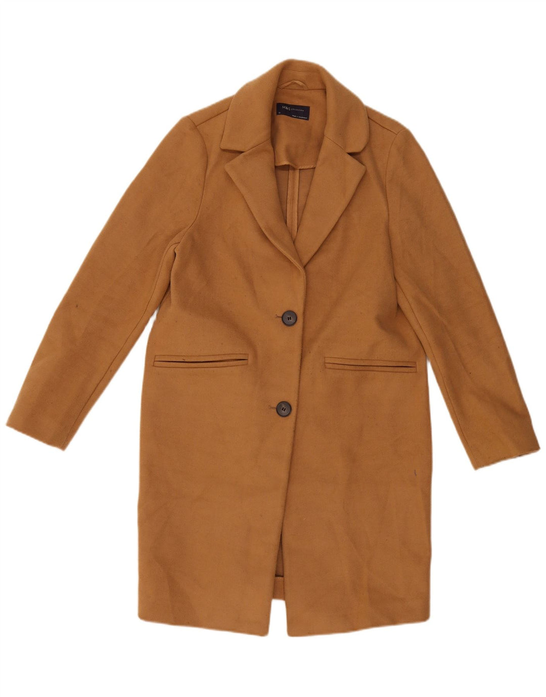 Marks & Spencer Dameoverfrakke UK 10 Small Beige Polyester