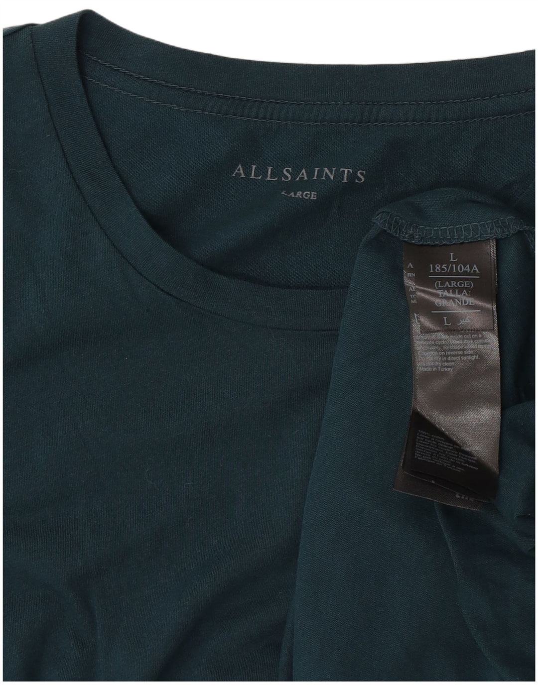 ALL SAINTS Herre T-Shirt Top Stor Grøn Bomuld