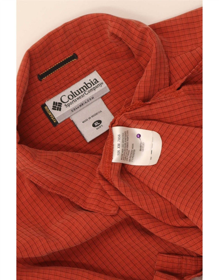 Columbia Herre Titanium Kortærmet Shirt XL Orange Gingham Modal