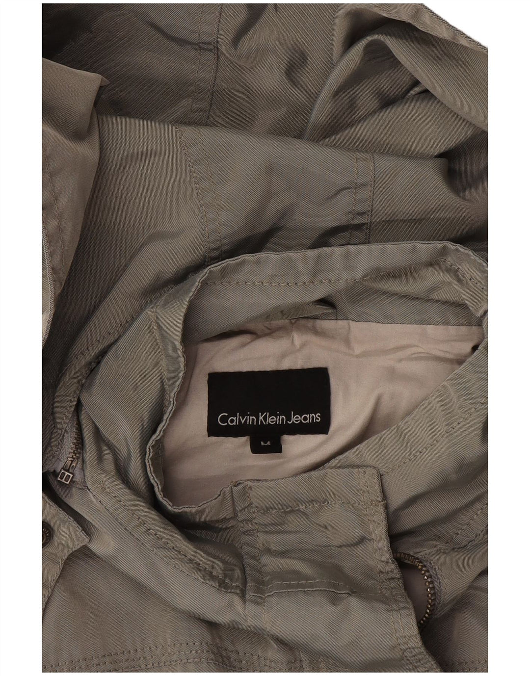 Calvin Klein Jeans Dame Hooded Utility Jacket UK 14 Medium Grey