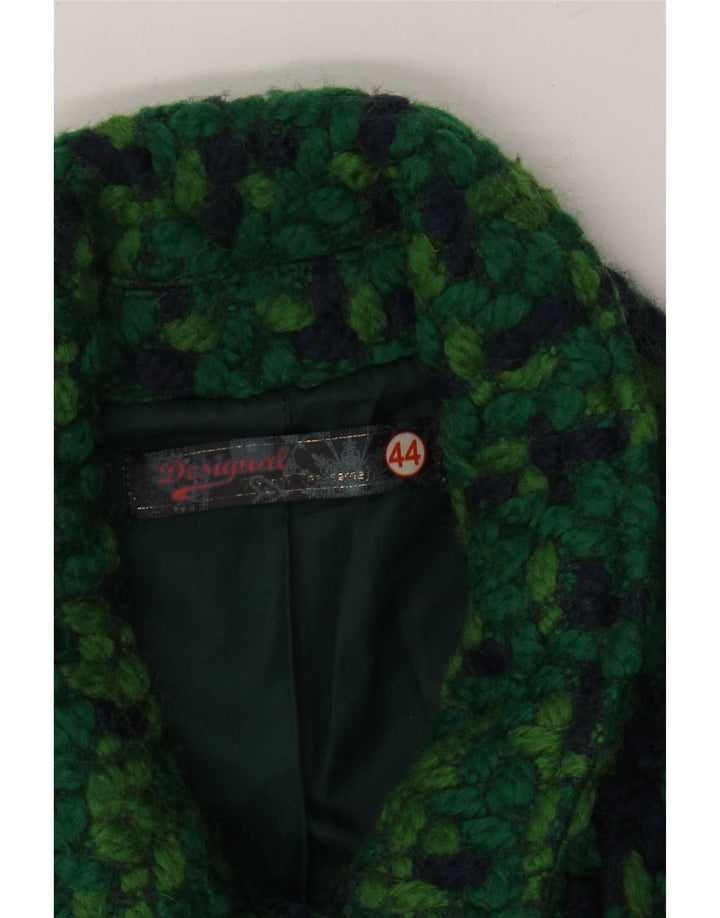 Desigual Dame Overfrakke EU 44 XL Grøn Geometrisk Polyester