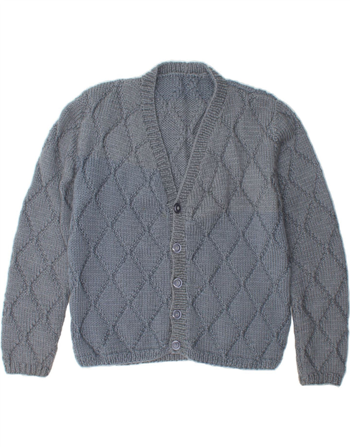 VINTAGE Womens Cardigan Sweater UK 14 Medium Grey Vintage Vintage and Second-Hand Vintage from Messina Hembry 
