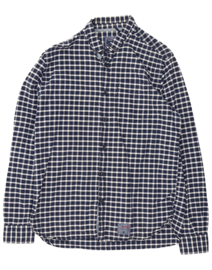 Superdry herreskjorte 2XL marineblå ternet bomuld