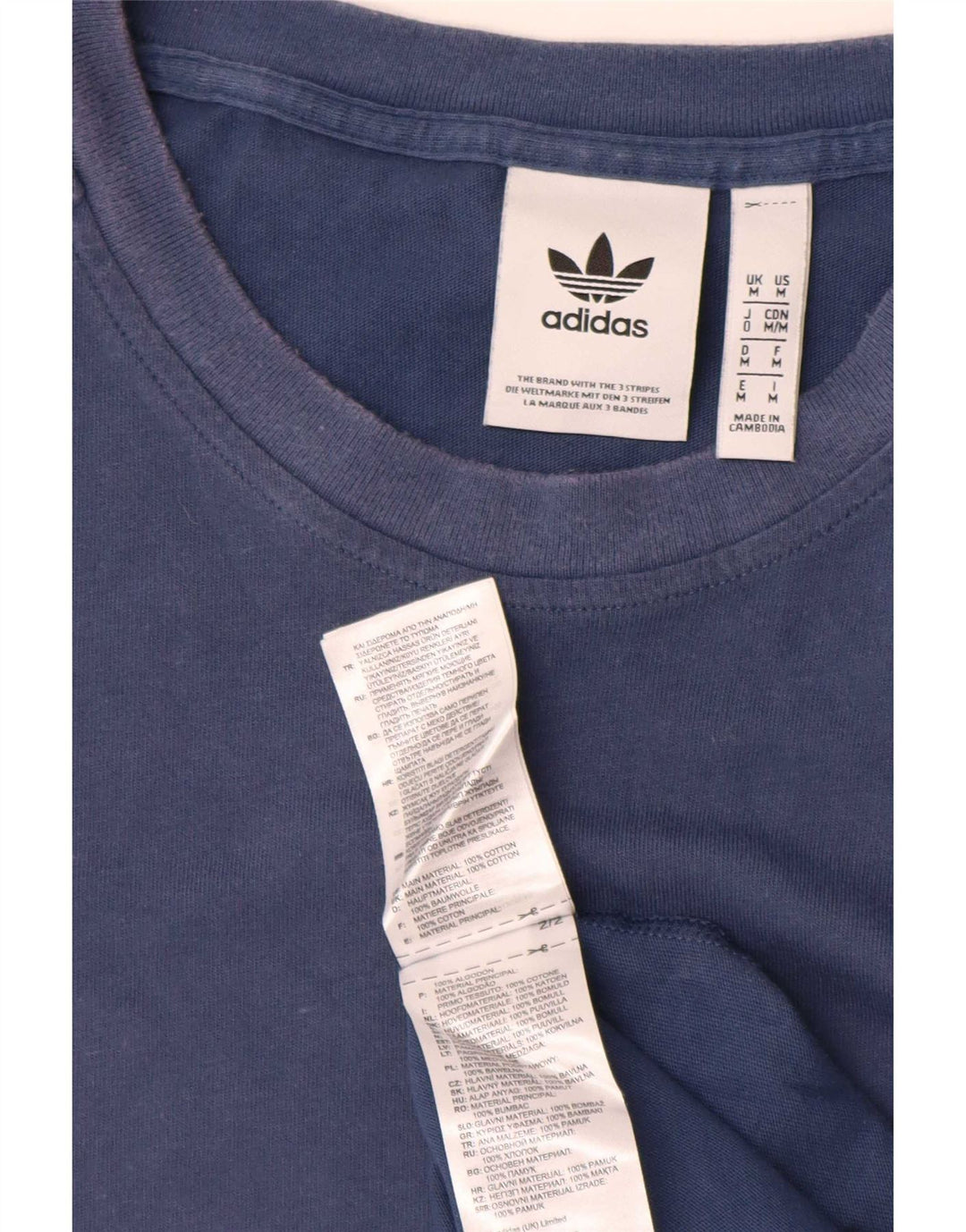 Adidas T-shirt top mellemblå bomuld til mænd