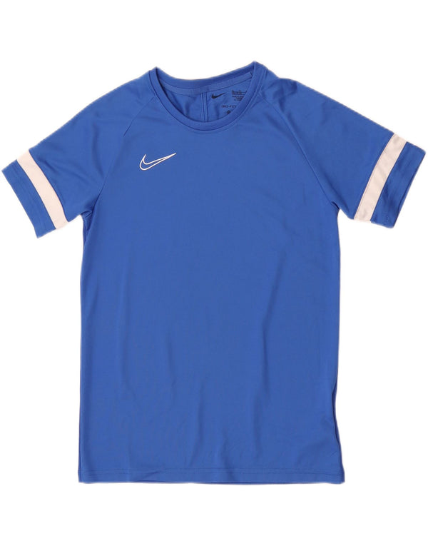 Nike Boys T-Shirt Top 13-14 år XL Blå Stribet Polyester Sports