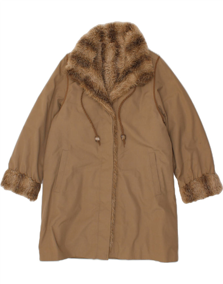 NINO Womens Overcoat UK 14 Medium Brown Polyester Vintage NINO and Second-Hand NINO from Messina Hembry 