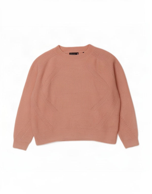 Marks & Spencer Dame Boat Neck Jumper Sweater UK 16 Large Pink Acryl