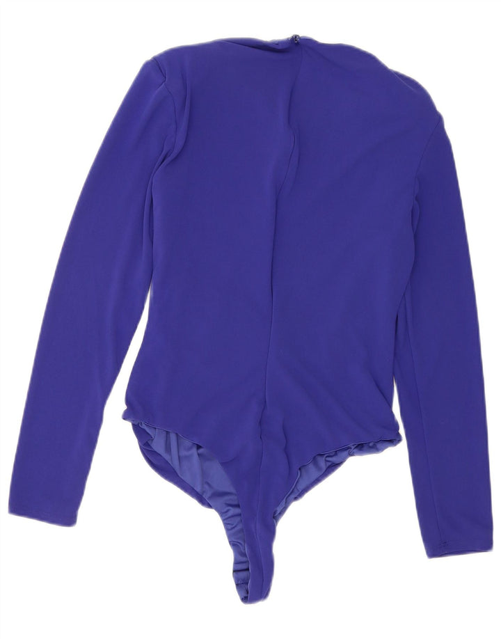 Zara langærmet bodysuit til kvinder UK 14 Stor marineblå polyester