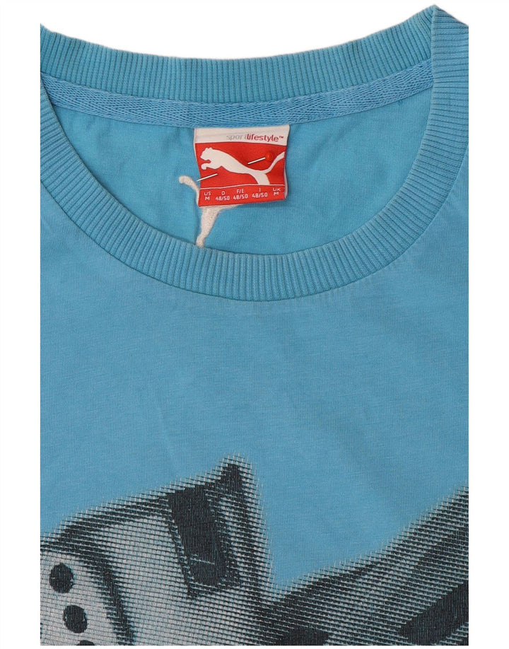 Puma Herre Grafisk T-Shirt Top Medium Blue
