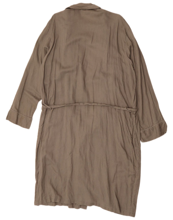 Marks & Spencer Dame Kåbe Overfrakke UK 14 Medium Grey Linen