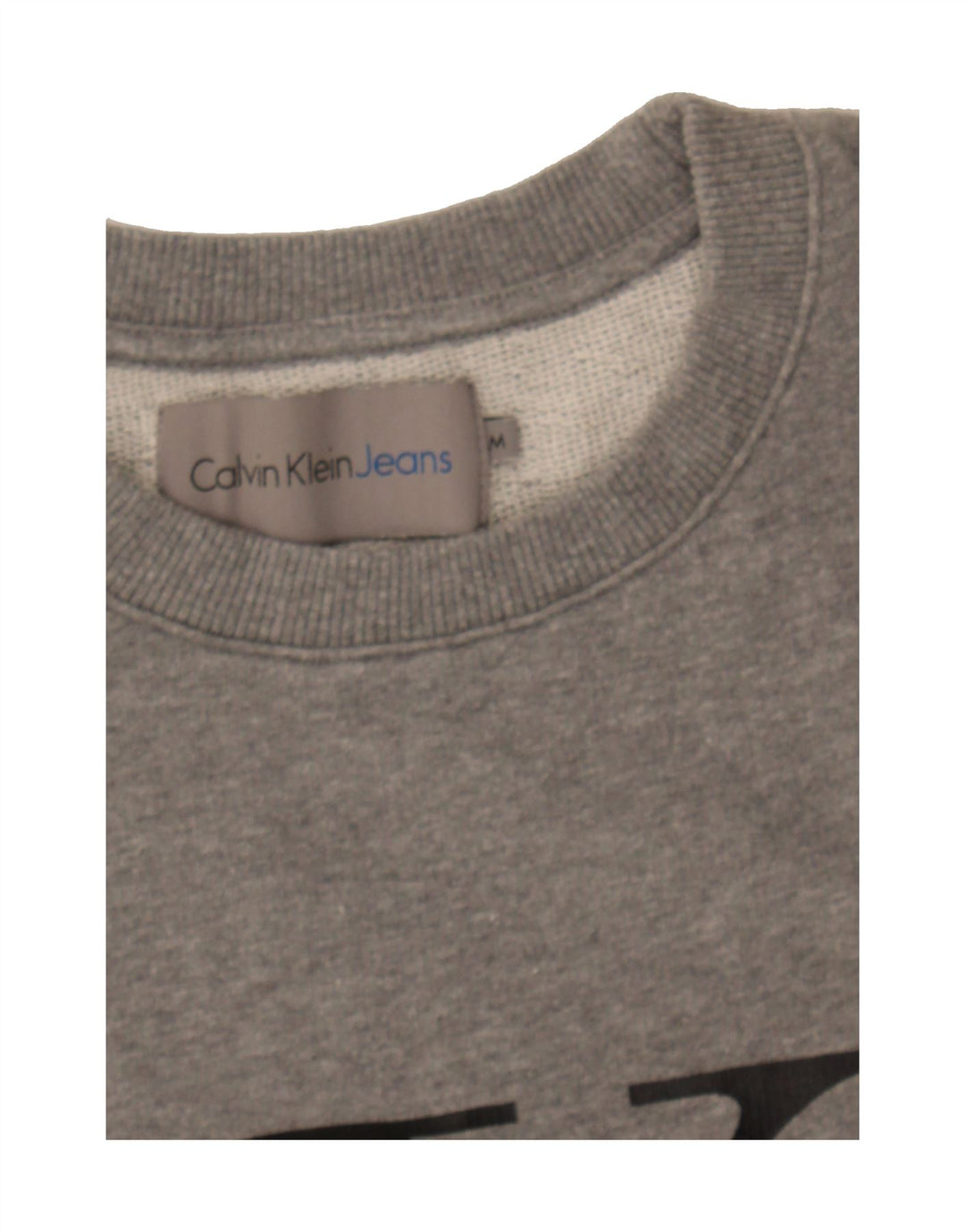 CALVIN KLEIN JEANS Mens Graphic Sweatshirt Jumper Medium Grey Cotton Vintage Calvin Klein Jeans and Second-Hand Calvin Klein Jeans from Messina Hembry 