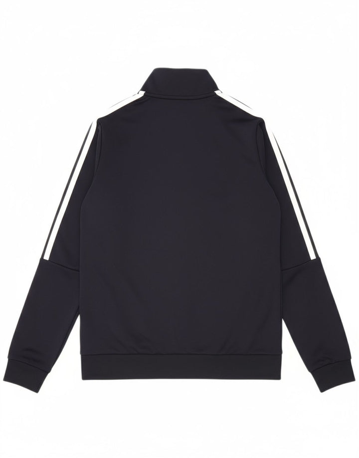 ADIDAS Boys Tracksuit Top Jacket 13-14 Years Navy Blue Polyester Sports
