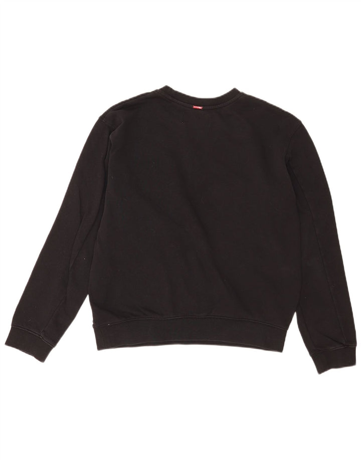 Replay Womens Grafisk Oversized Sweatshirt Jumper UK 10 Small Black Bomuld