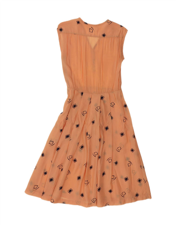 VINTAGE Womens See Through 2 Piece Set UK 14 Medium Orange Geometric Vintage Vintage and Second-Hand Vintage from Messina Hembry 