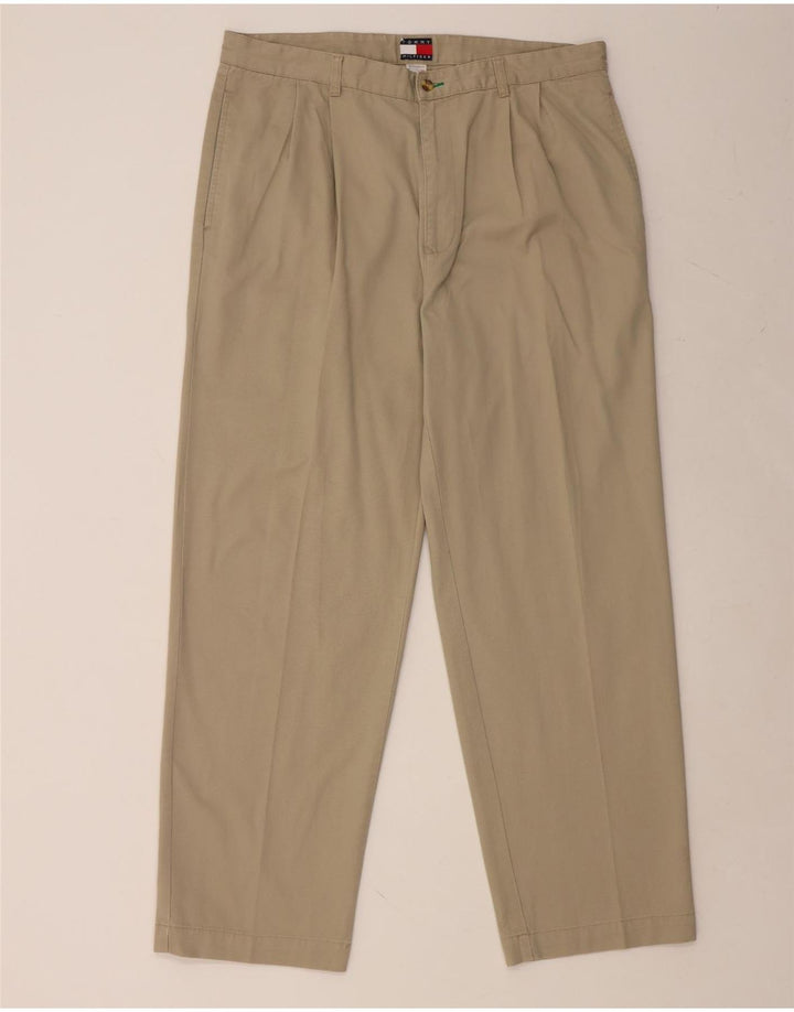 TOMMY HILFIGER Herre Pegged Chino Bukser W38 L32 Beige Bomuld