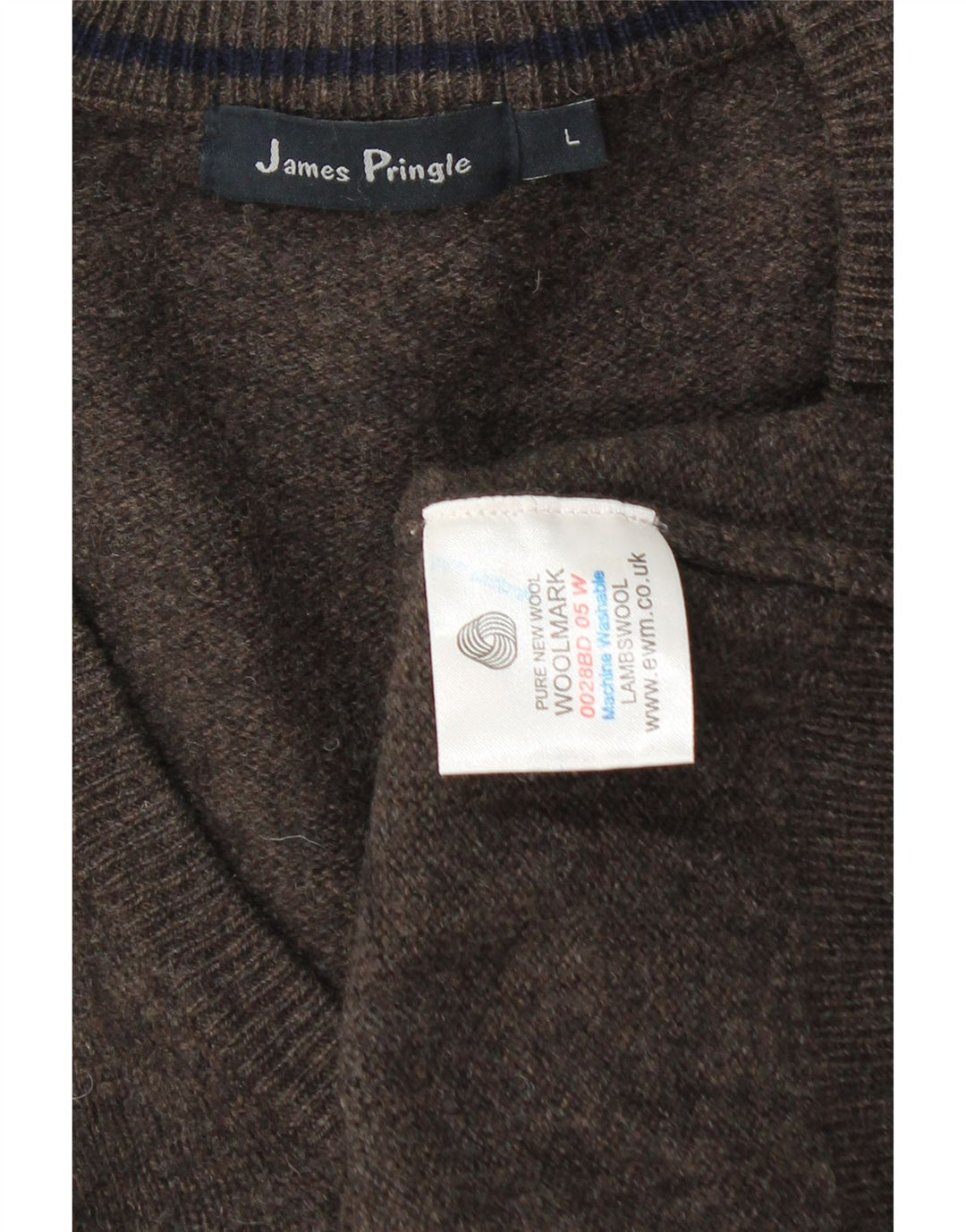 James Pringle Herre V-hals sweater Stor brun lammeuld