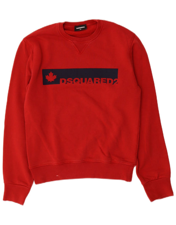 DSQUARED2 Drenge Grafisk Sweatshirt Jumper 13-14 år Rød Bomuld